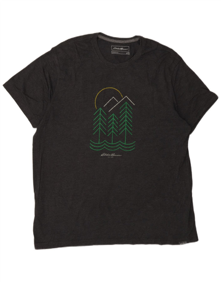 Męska koszulka z grafiką Eddie Bauer, góra XL, szara bawełna