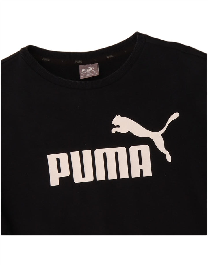 Męska bluza z grafiką Puma, duża, czarna, bawełniana