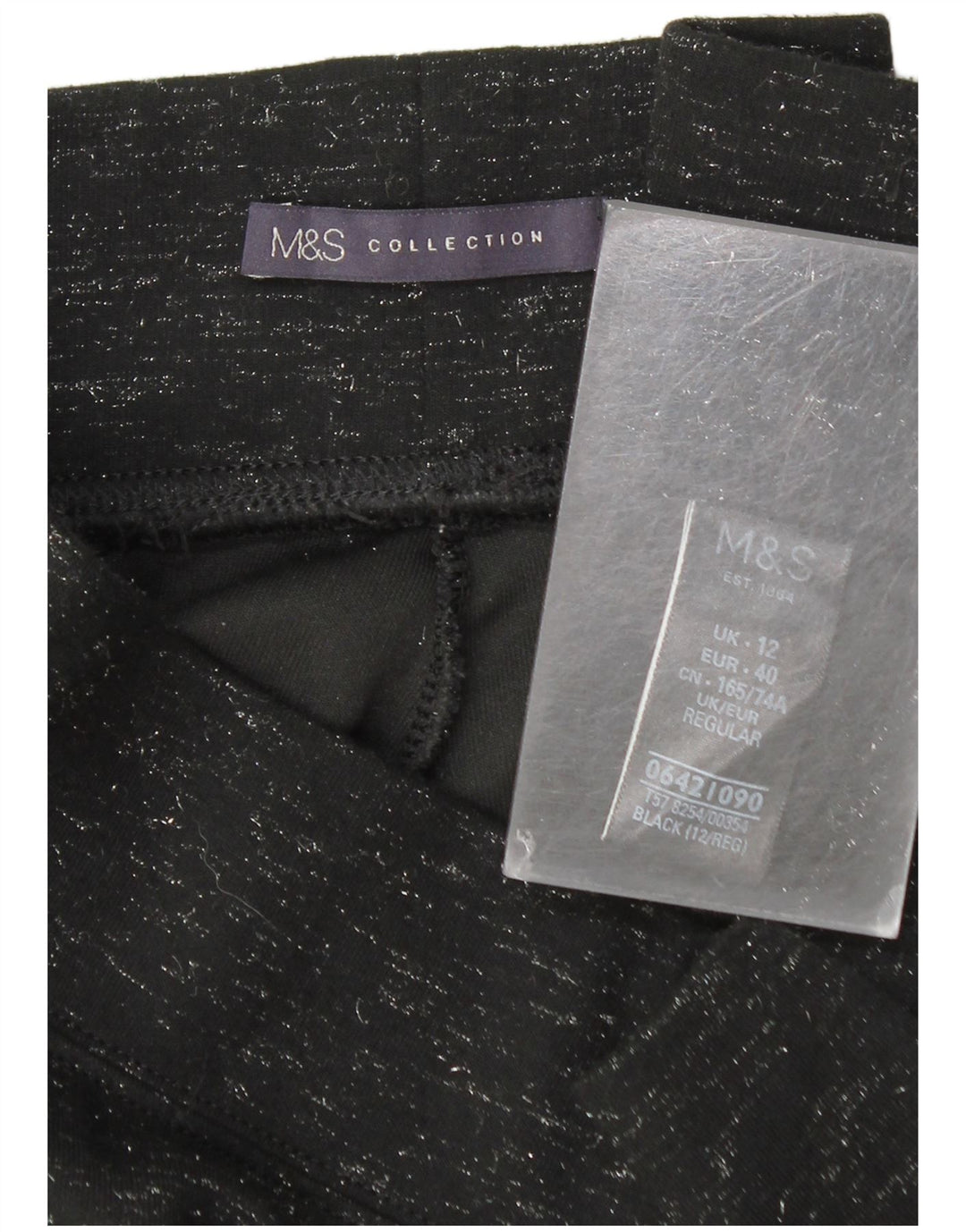 Legginsy damskie Marks & Spencer UK 12 Medium W28 L27 Czarne nakrapiane