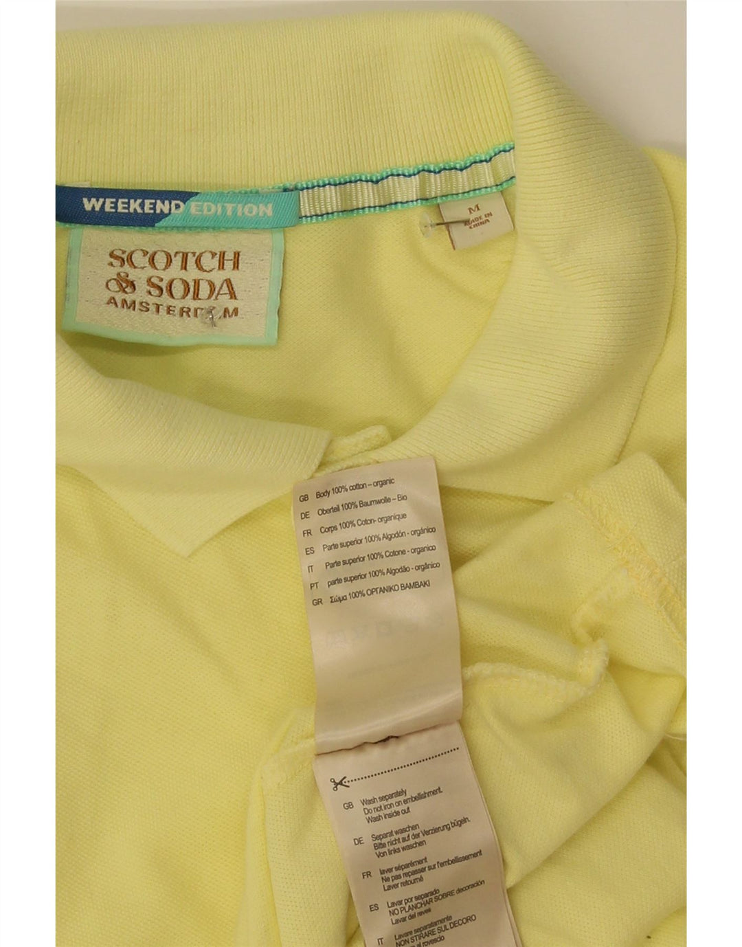 Męska koszulka polo Scotch & Soda, średnia żółta bawełna