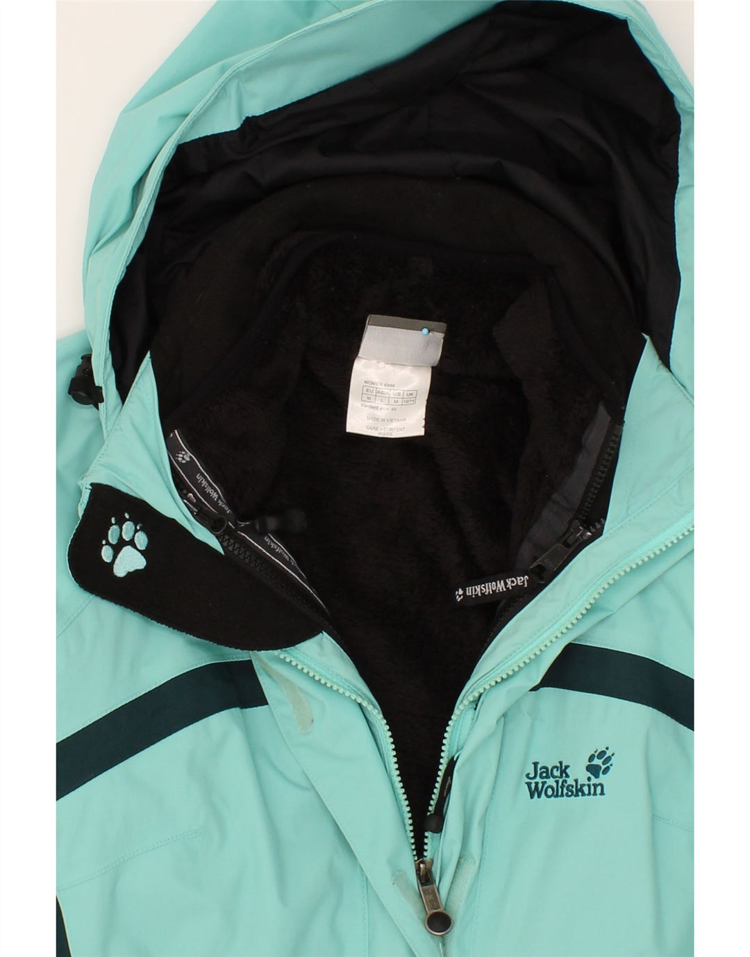 Damska kurtka wiatrówka z kapturem JACK WOLFSKIN UK 12/14 Średnia zieleń