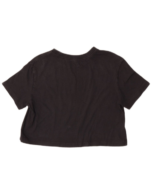 Damska koszulka Nike Crop Graphic Top UK 10, mała, czarna bawełniana