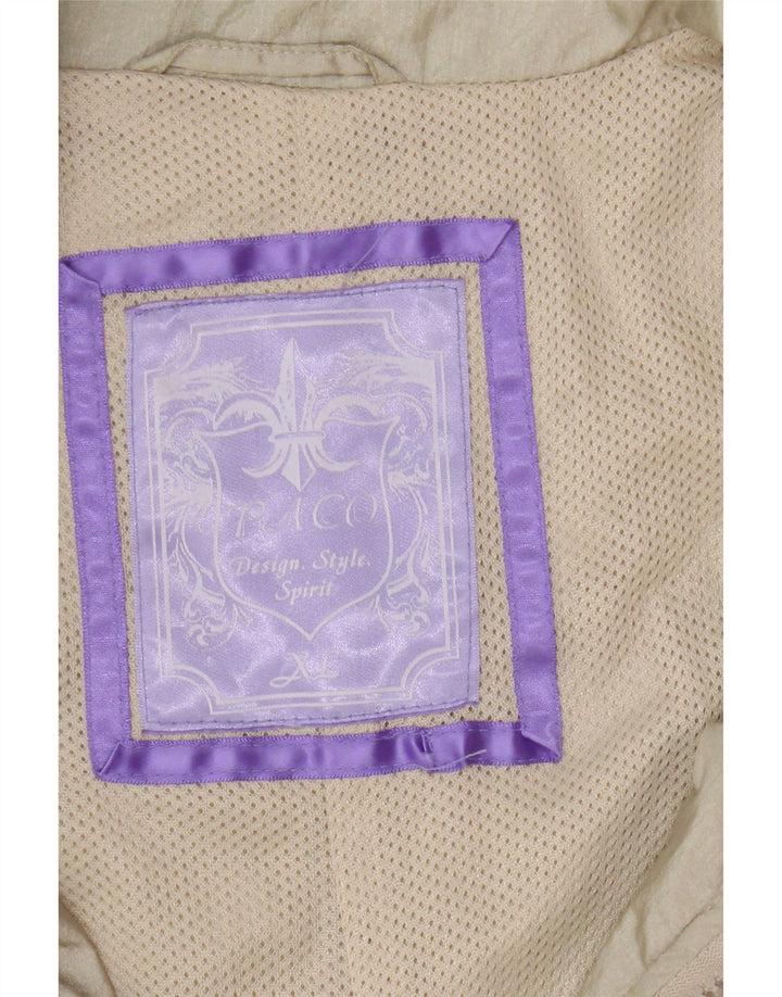 PACO Womens Hooded Rain Jacket UK 18 XL Beige Polyamide Vintage Paco and Second-Hand Paco from Messina Hembry 