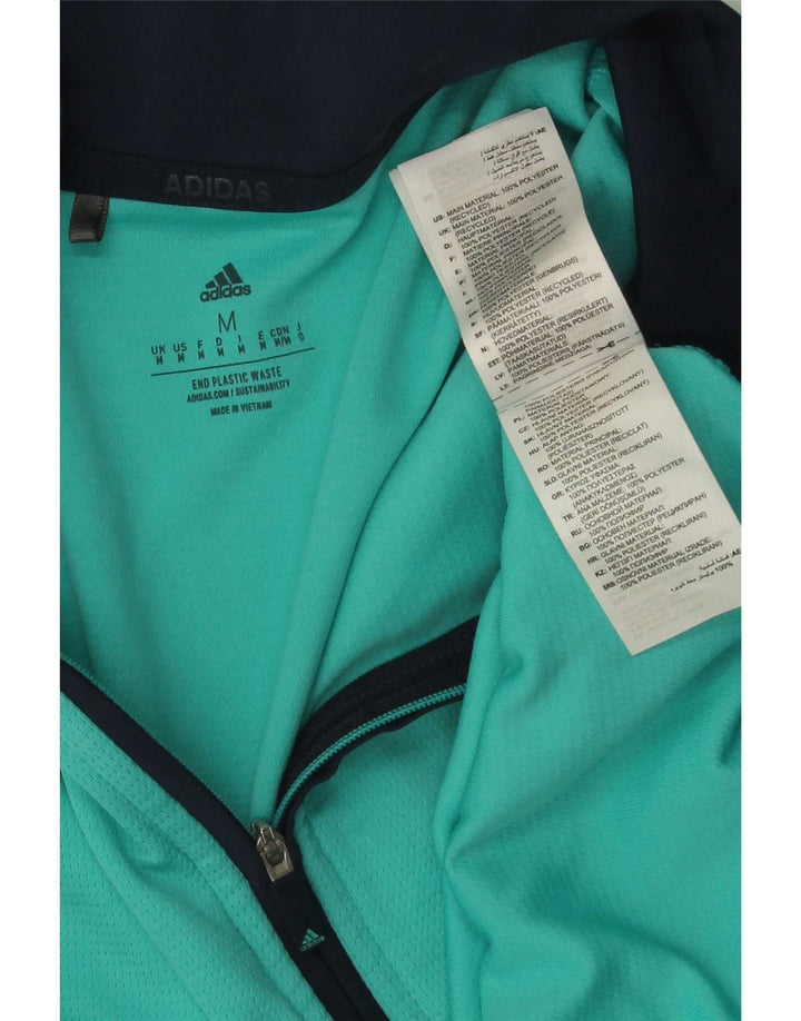 Adidas Męski dres z zamkiem błyskawicznym Top średni turkusowy poliester