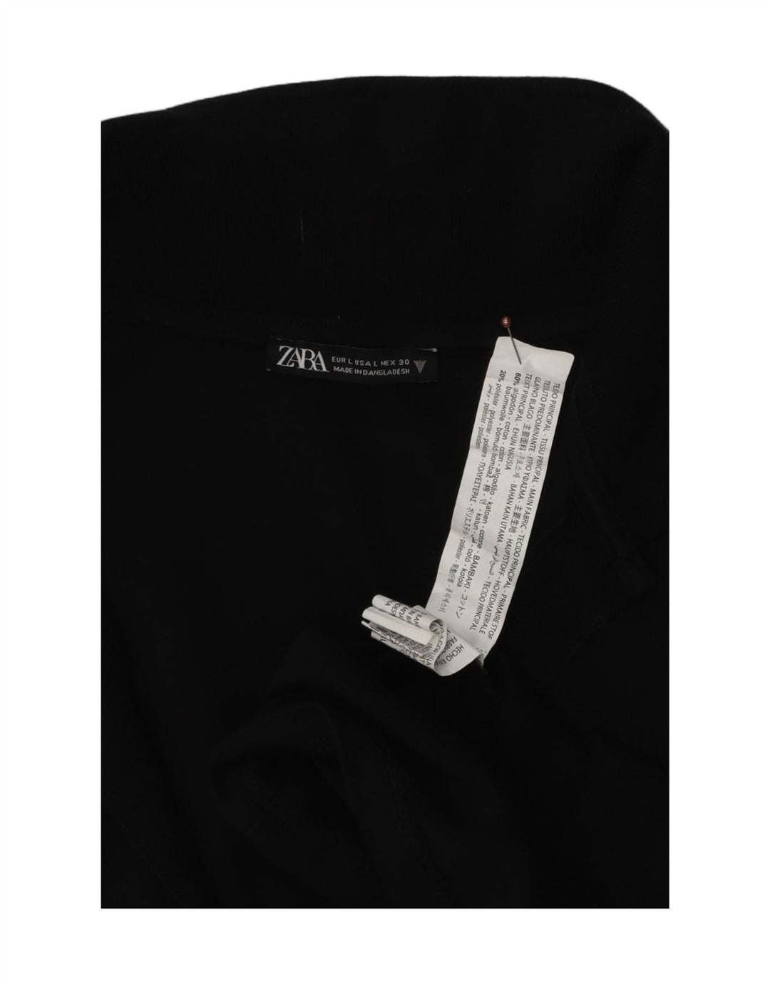 Damska sukienka polo Zara UK 16, duża, czarna, bawełniana