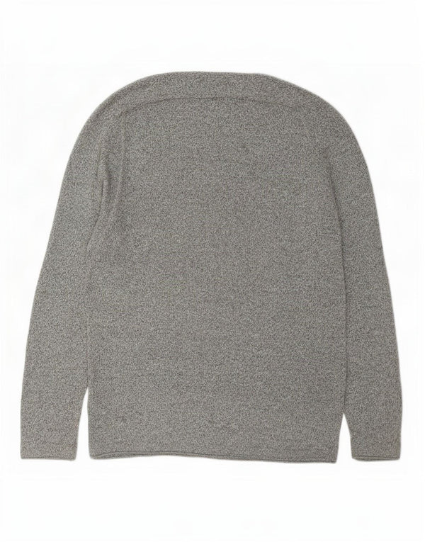 Męski sweter Zara z dekoltem w łódkę, duży, szary, bawełniany w plamki