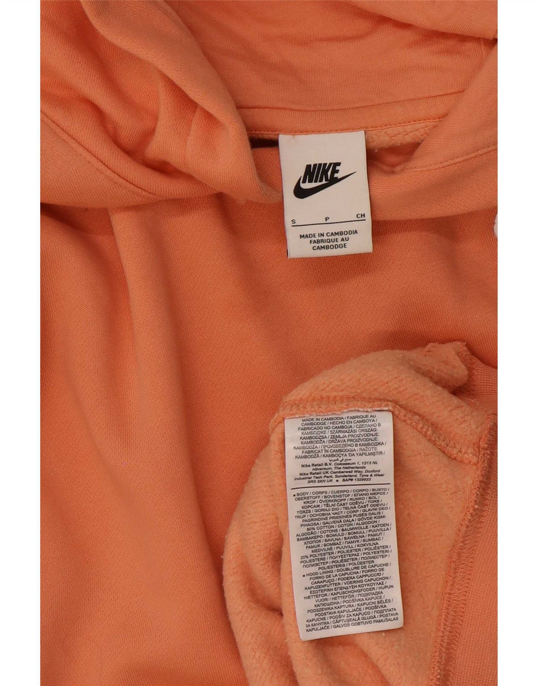 Męski sweter z kapturem Nike, mały, pomarańczowy, bawełniany