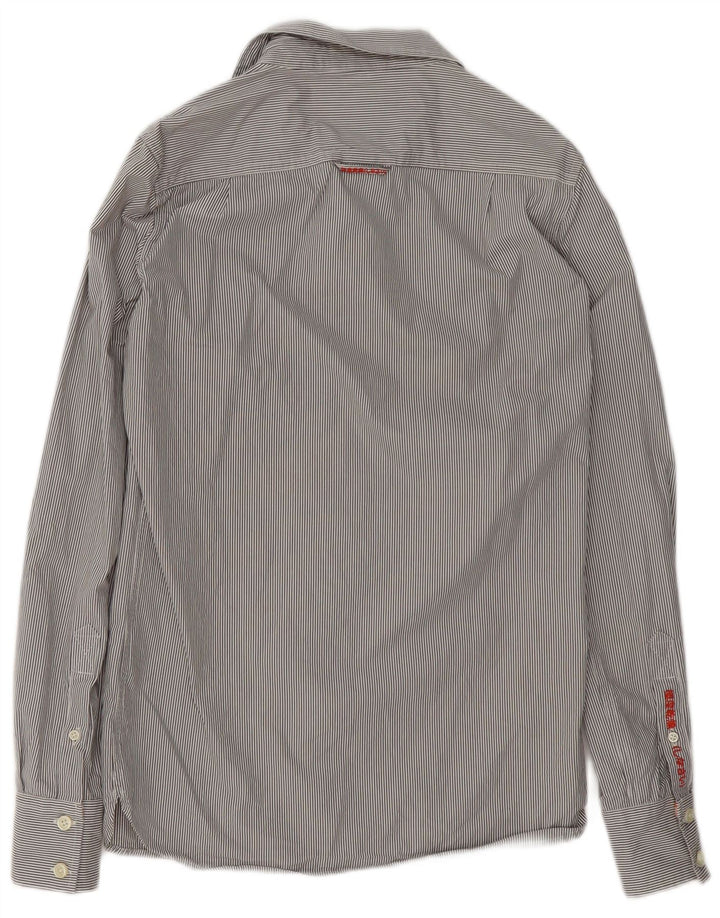 Koszula męska Superdry, mała, szara, bawełniana w prążki