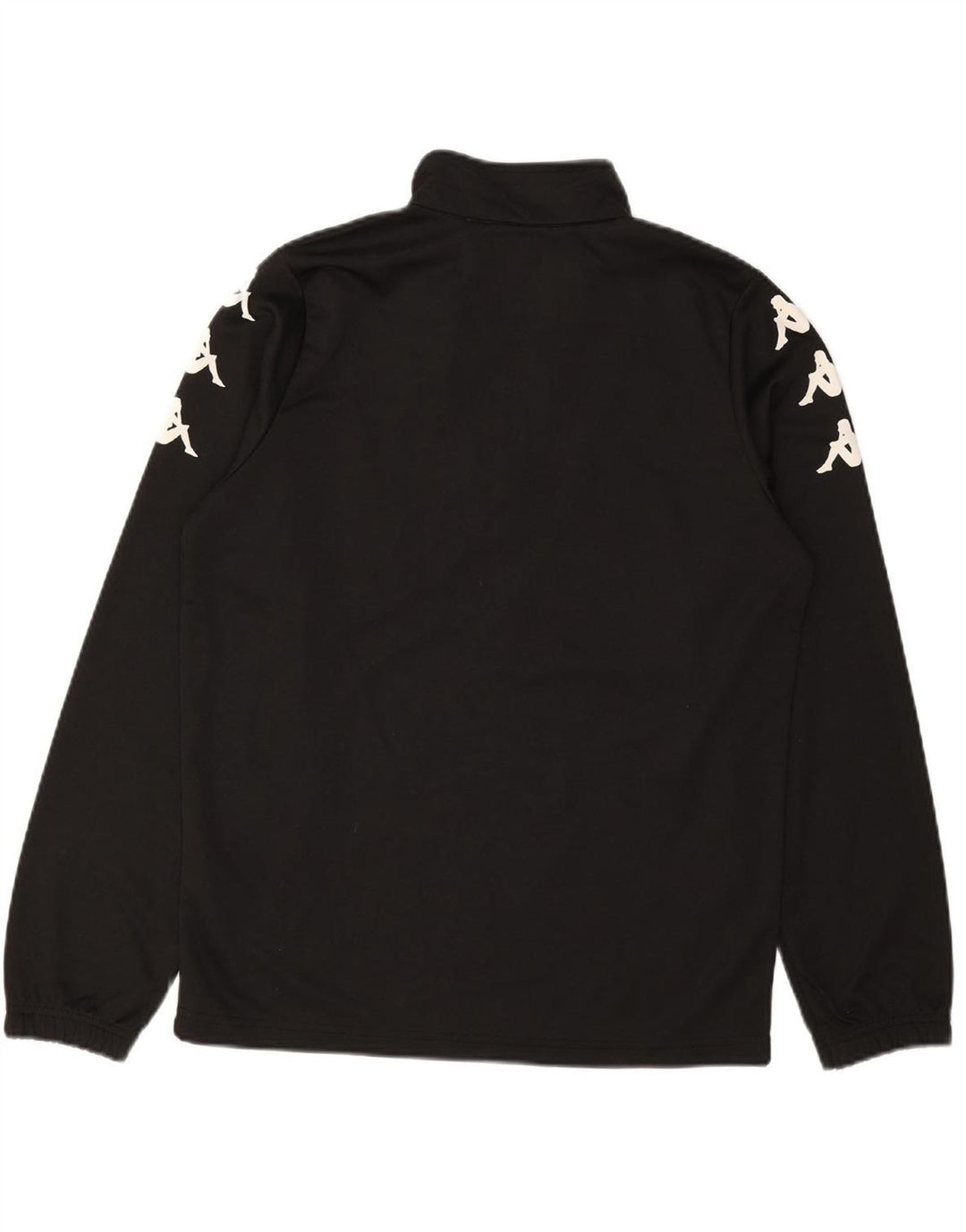 KAPPA Mens Graphic Zip Neck Sweatshirt Jumper Small Black Polyester