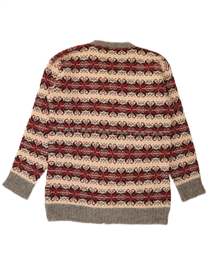Sweter męski z okrągłym dekoltem w stylu vintage, średnio wielobarwny, klasyczny