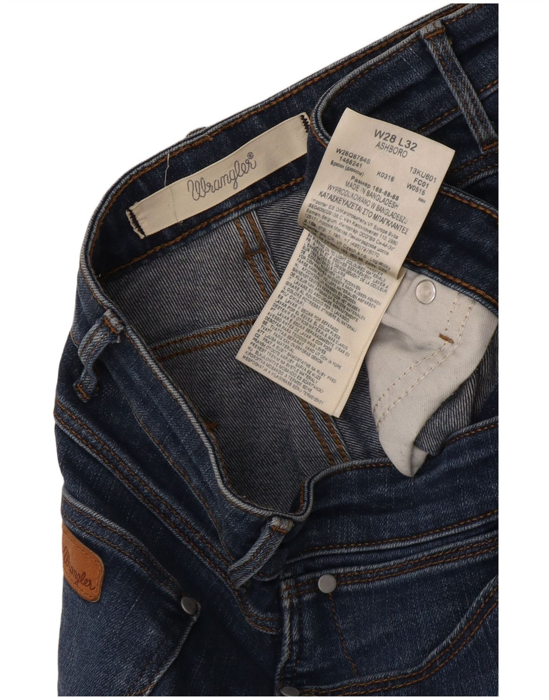 Wrangler Damskie Ashboro Slim Jeans W28 L32 Niebieskie bawełniane