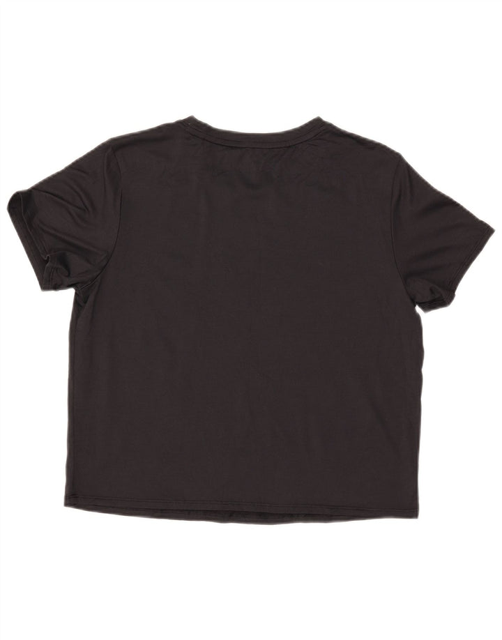 PUMA Womens Crop T-Shirt Top UK 14 Medium Black