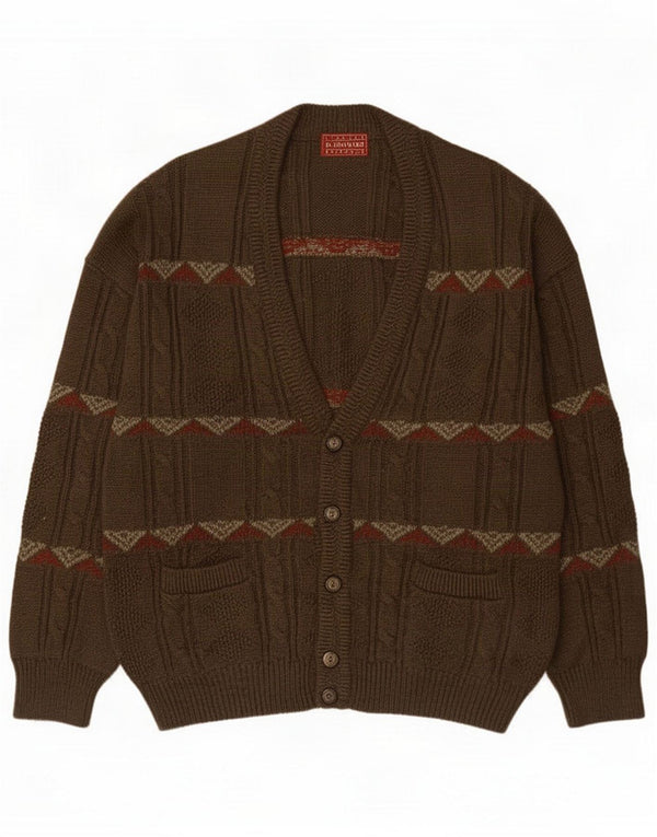 Il Granchio Męski sweter kardigan XL Khaki Geometric