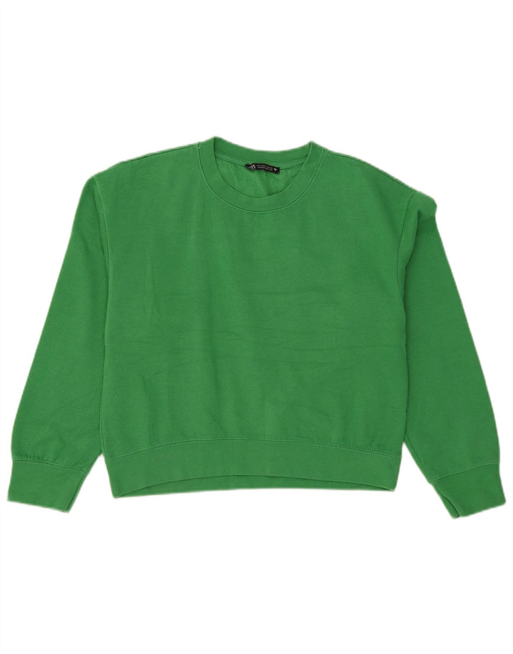 Damska bluza Zara Crop Sweter UK 10 Small Green Poliester