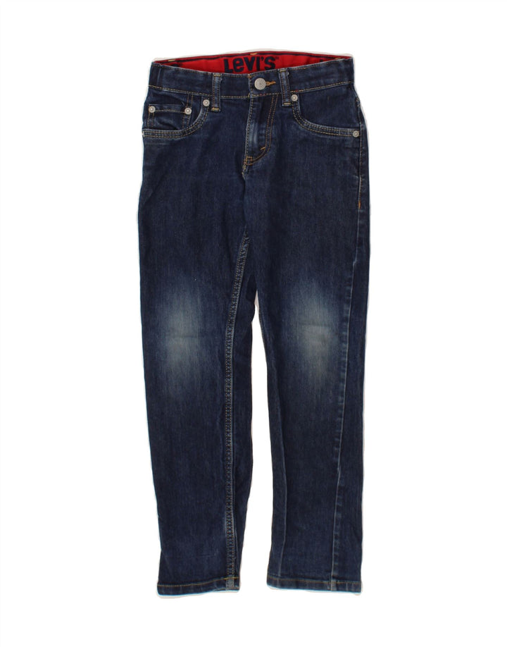 LEVI'S Boys Slim Jeans 7-8 Years W24 L21 Navy Blue Cotton Vintage Levi's and Second-Hand Levi's from Messina Hembry 