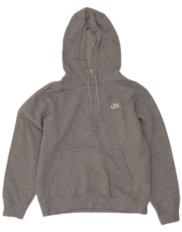 Męski sweter z kapturem Nike o luźnym kroju, mały, szary, z bawełny w cętki