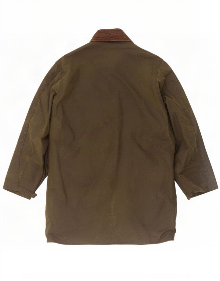 Męska kurtka Barbour Border Waxed Cotton UK 40, średni khaki, blok kolorów