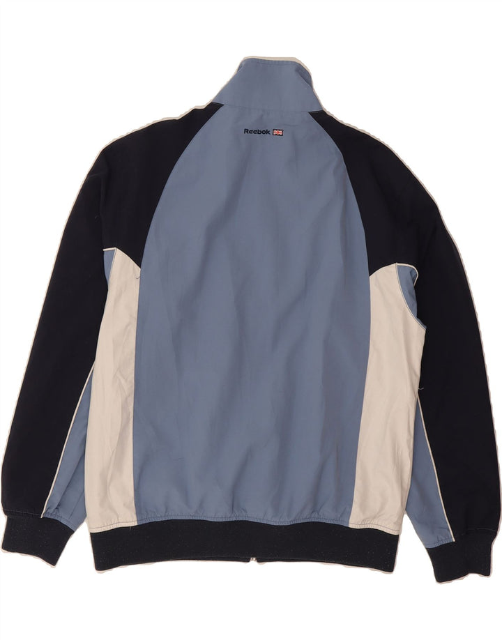 REEBOK Mens Loose Fit Tracksuit Top Jacket XS Blue Colourblock Polyester Vintage Reebok and Second-Hand Reebok from Messina Hembry 