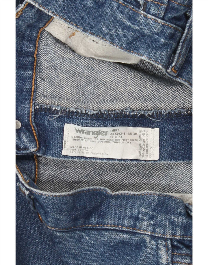 Wrangler Męskie proste dżinsy W32 L34 Niebieskie bawełniane