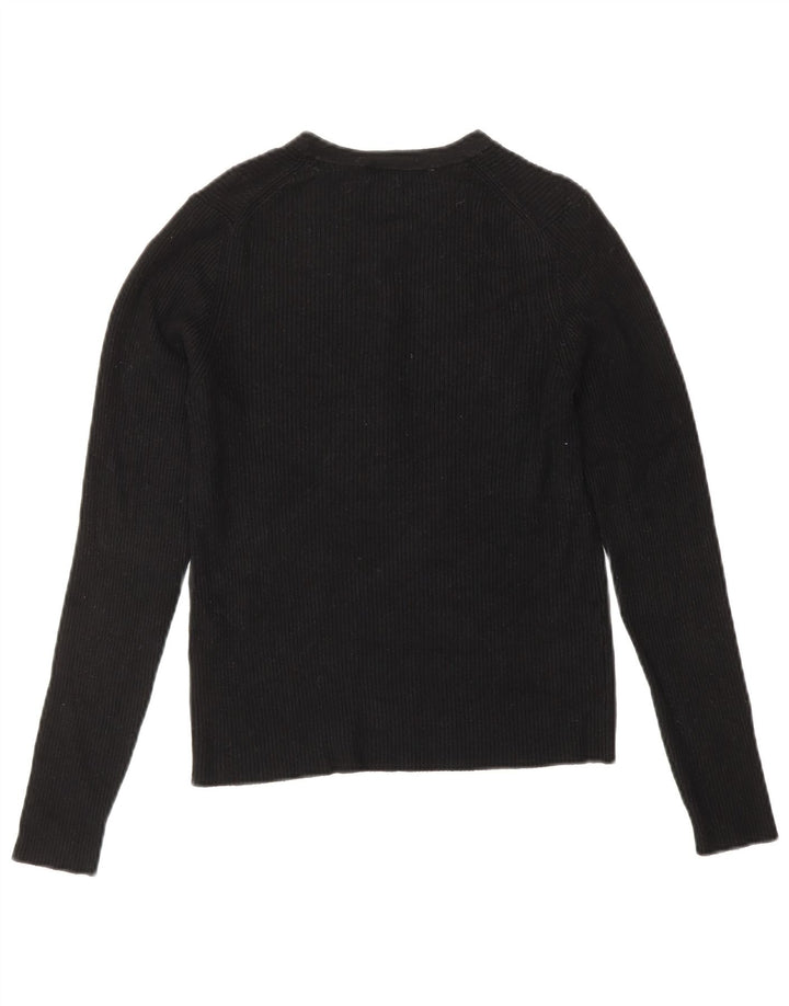 Damski sweter zapinany na guziki ZARA UK 12, średnia czarna wiskoza