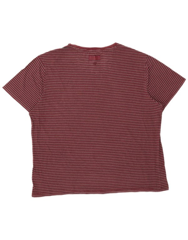 T-shirt męski Fat Face Top 2XL Burgundowa bawełniana w paski