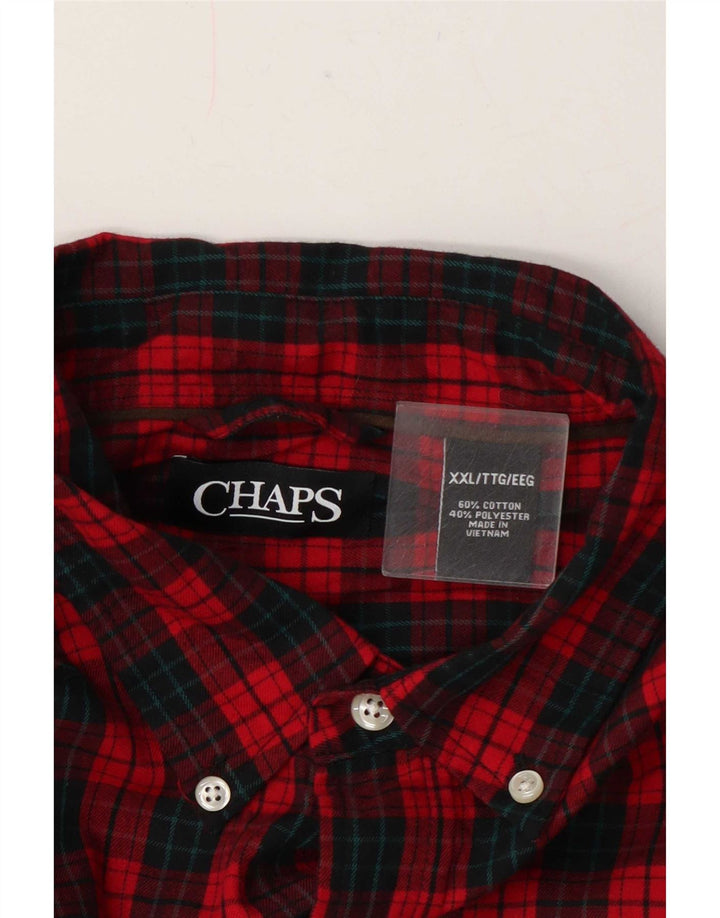 Męska koszula flanelowa Chaps 2XL, bawełniana w czerwoną kratę