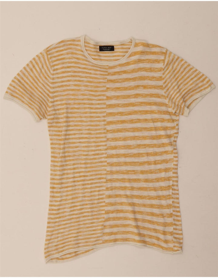 Męski t-shirt Zara w małe żółte paski