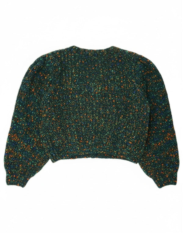 Sweter damski Cider Crop Cardigan UK 16, duży, zielony, nakrapiany poliester