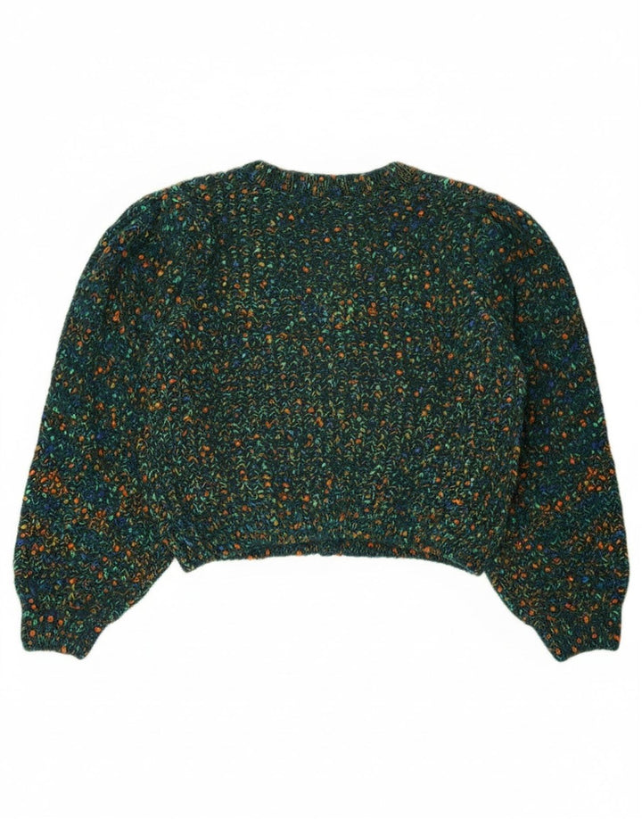 Sweter damski Cider Crop Cardigan UK 16, duży, zielony, nakrapiany poliester