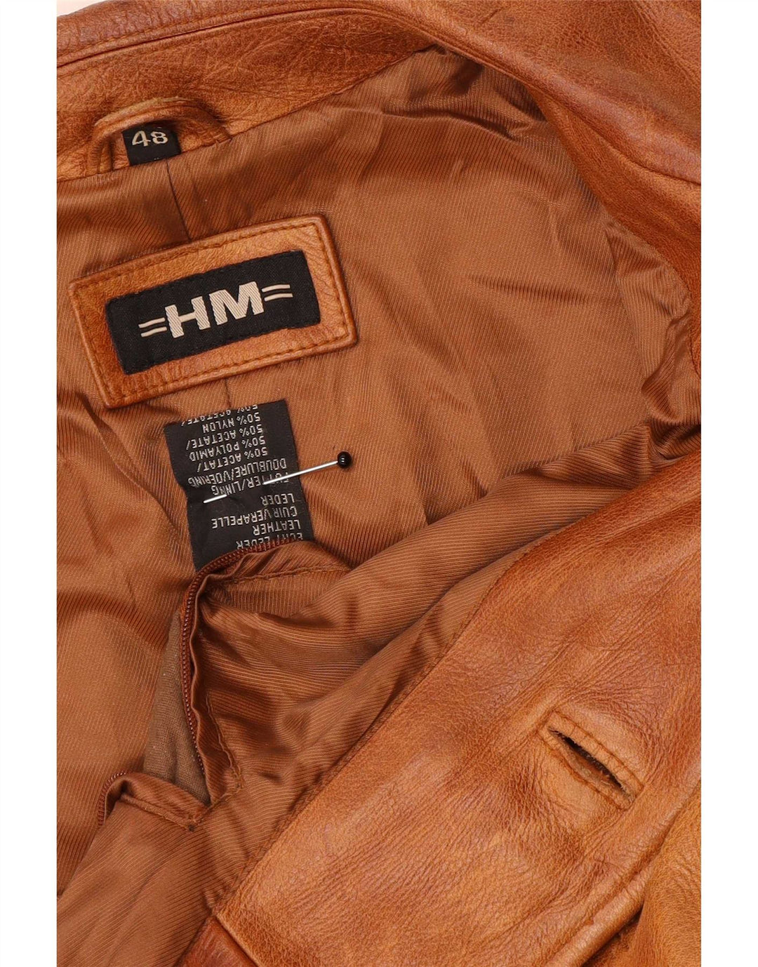 Męska kurtka skórzana vintage EU 48 Medium Brown Classic