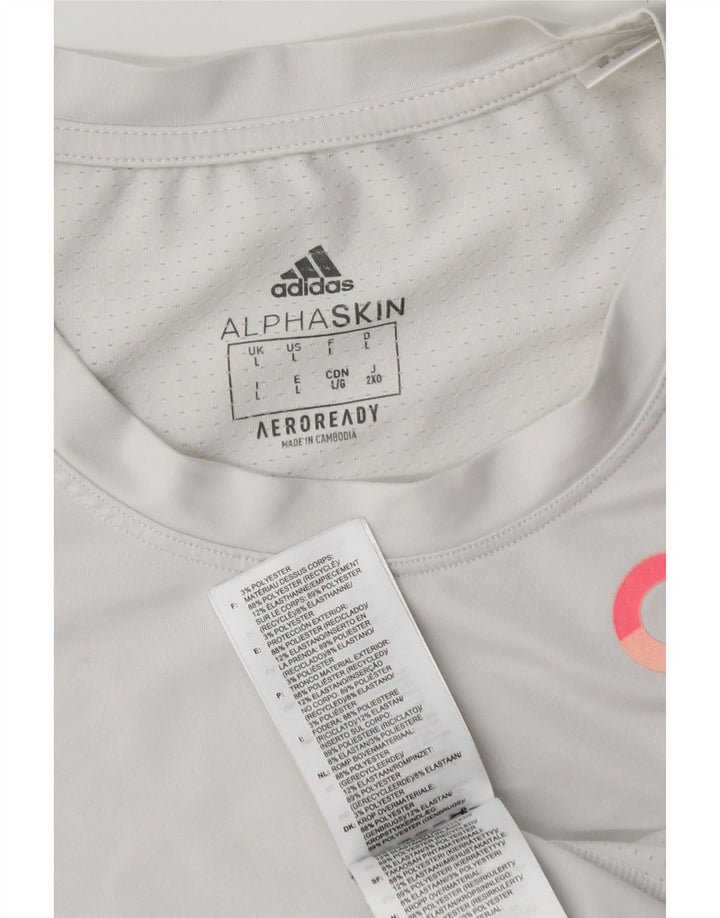 Męski T-shirt ADIDAS Aeroready z grafiką, duży, szary, poliestrowy