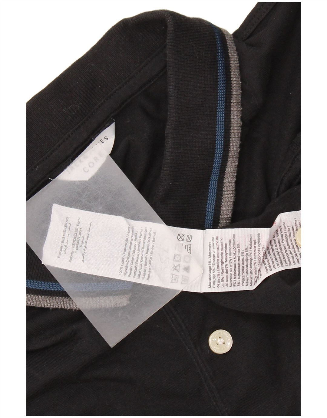 Męska koszulka polo JACK & JONES, duża, czarna, bawełniana
