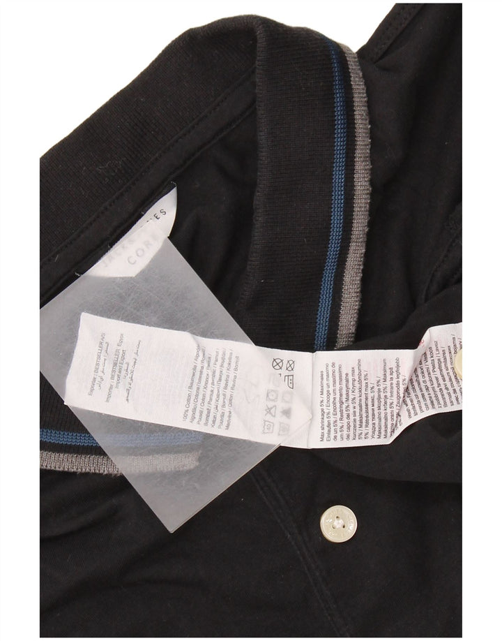 Męska koszulka polo JACK & JONES, duża, czarna, bawełniana