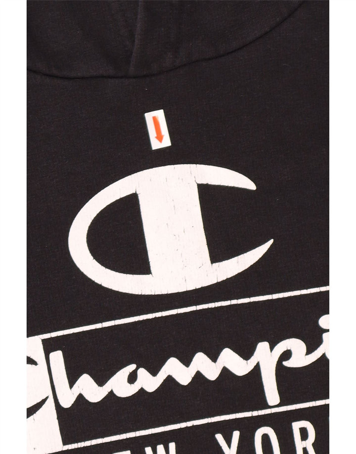 Męski sweter z kapturem i grafiką CHAMPION New York 2XL, czarny, bawełniany