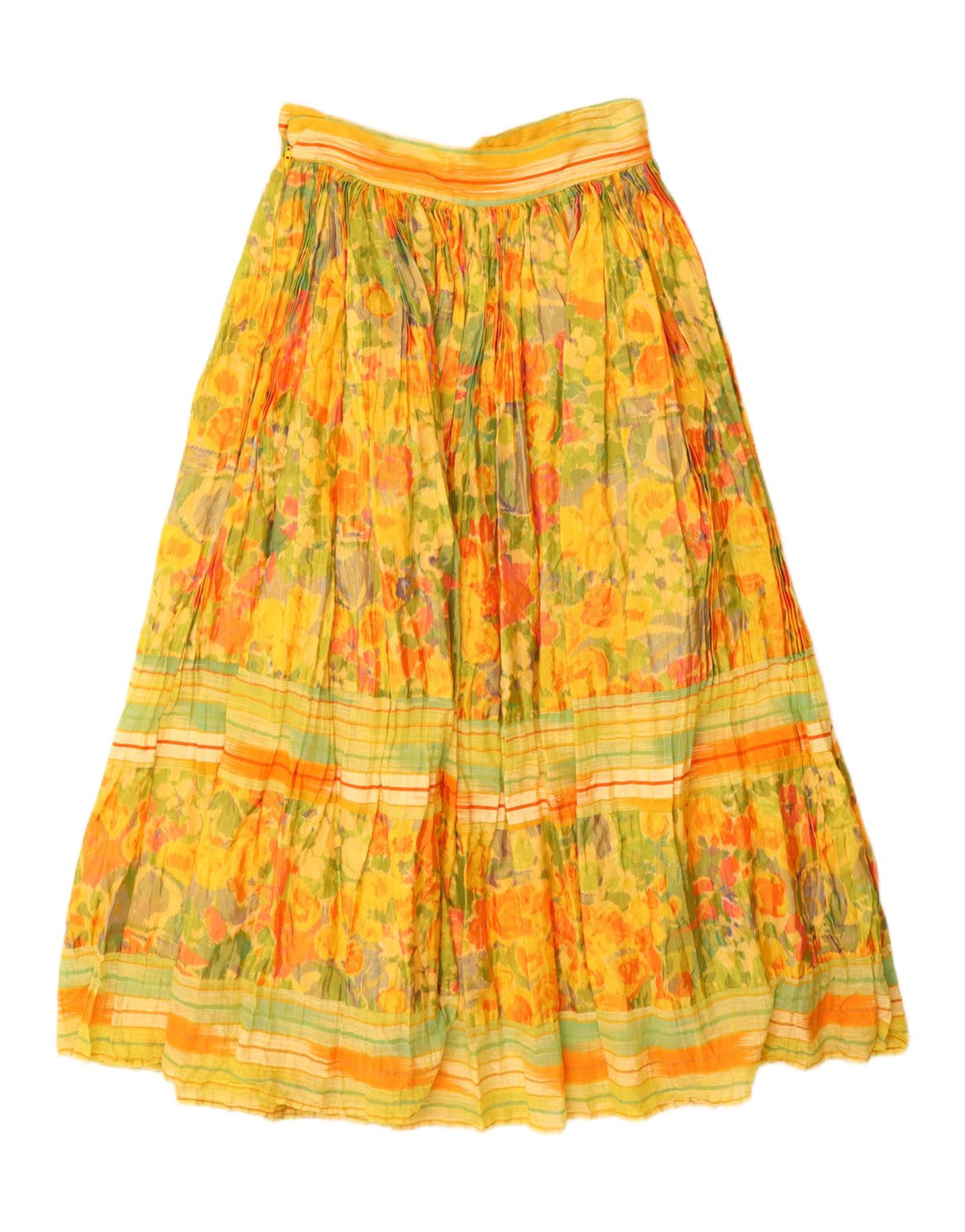 Opcje Damska spódnica maxi rozkloszowana IT 44 Medium W28 Żółta wiskoza w kwiaty