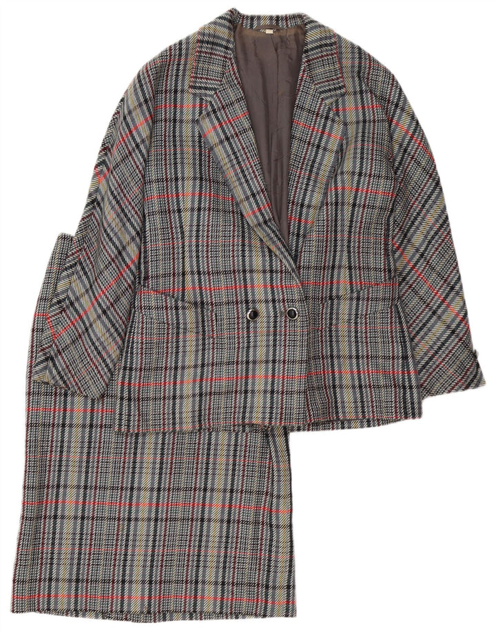 VINTAGE damski 2-częściowy komplet spódnic IT 42 Medium W30 szara kratka