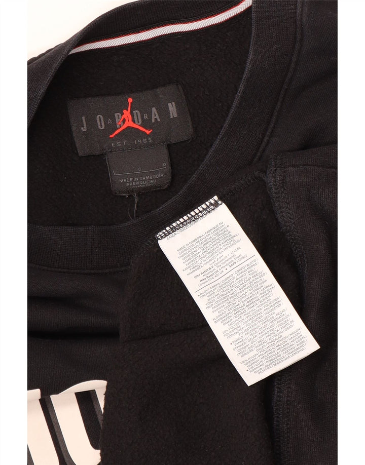 Męski sweter z grafiką Jordan, duży, czarny, bawełniany