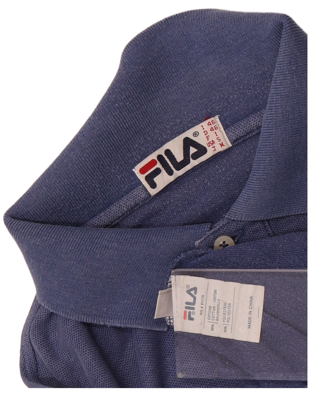 Męska koszulka polo Fila, mała, niebieska, bawełniana