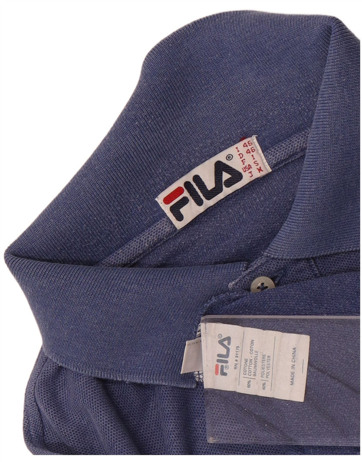 Męska koszulka polo Fila, mała, niebieska, bawełniana