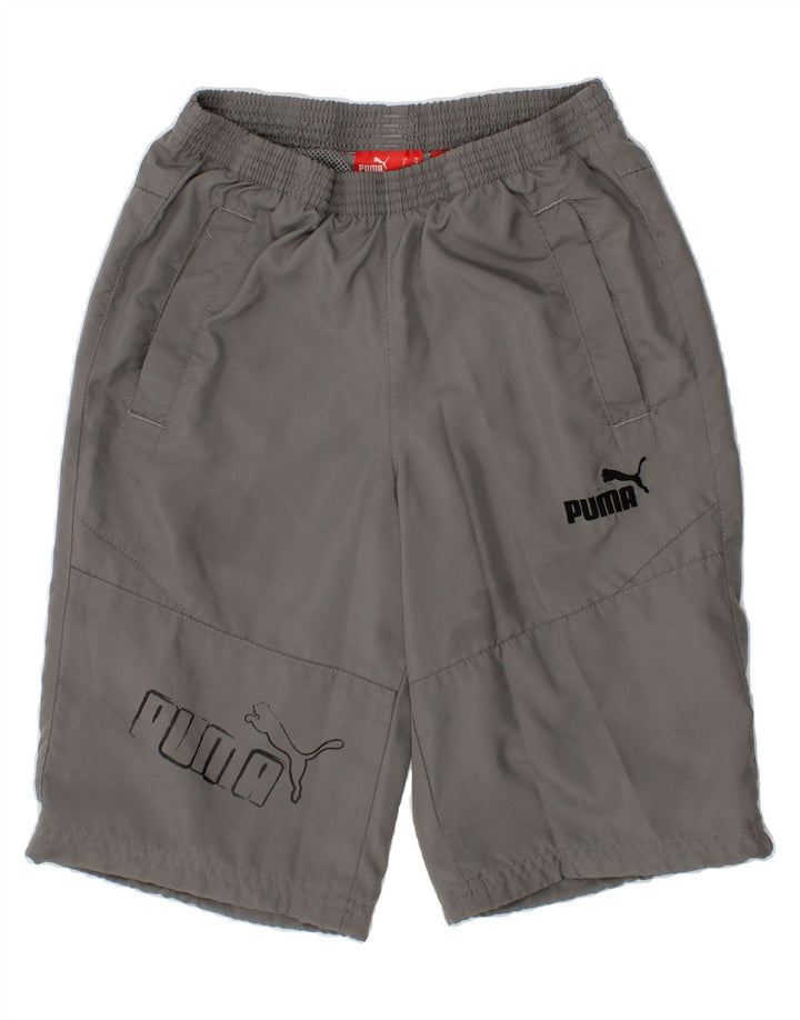 PUMA Boys Graphic Sport Shorts 5-6 Years Grey Polyester Vintage Puma and Second-Hand Puma from Messina Hembry 