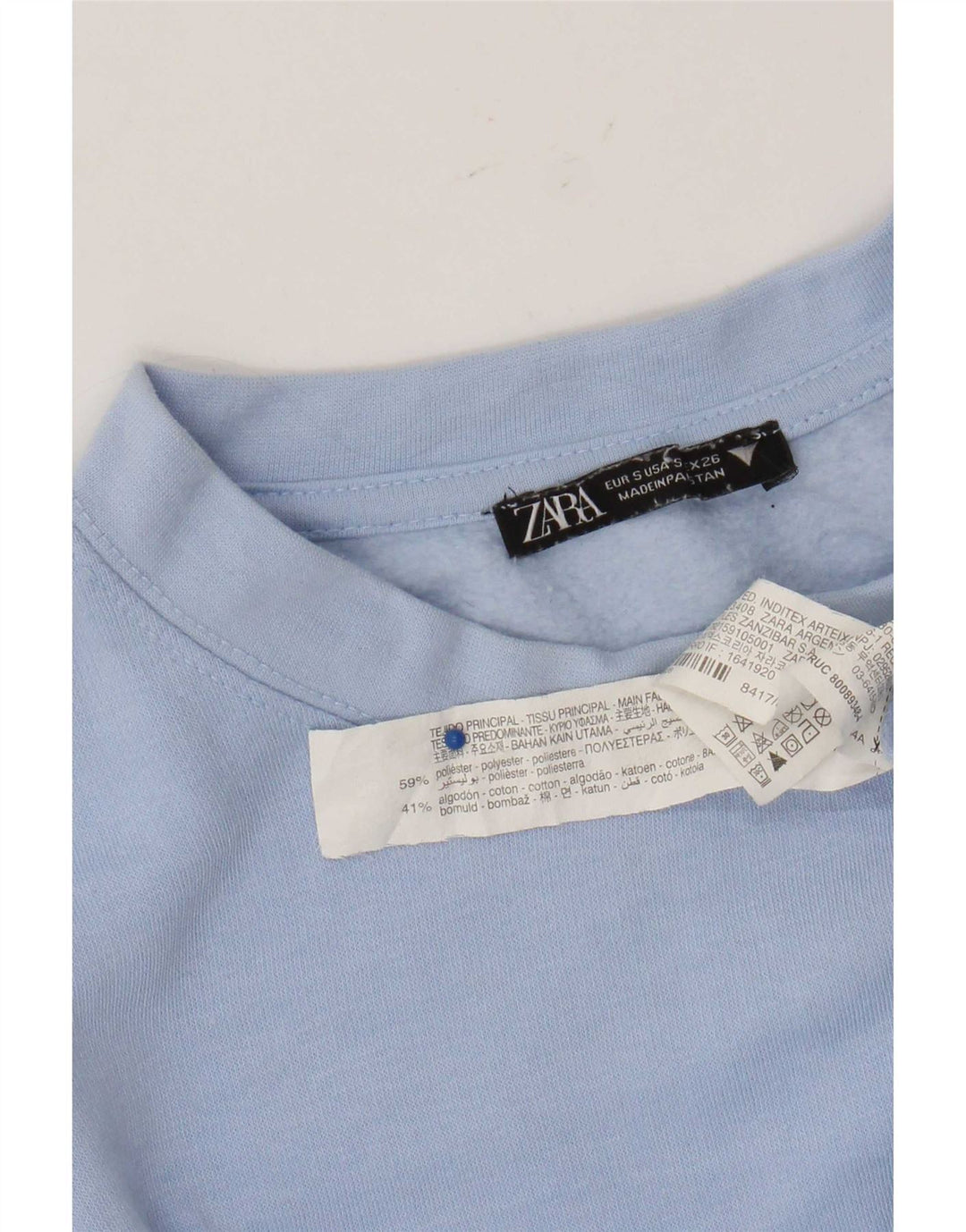 Damski sweter oversize Zara UK 10, mały, niebieski poliester