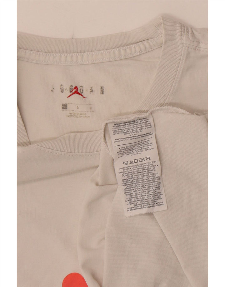 Męski T-shirt z grafiką Jordan, duży, biały, bawełniany