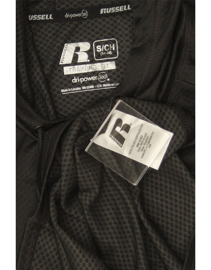 Top męski Russell Athletic z długim rękawem, UK 34/36, mały, czarny poliester