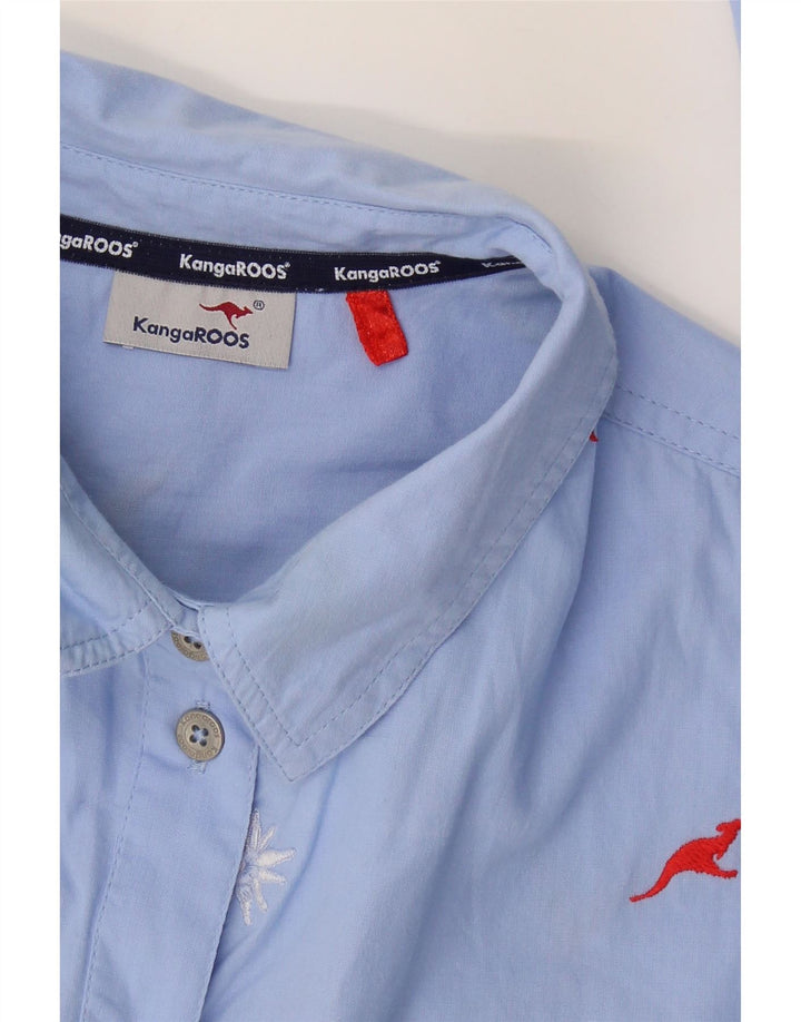 KANGAROOS Womens Abstract Pattern Shirt UK 16 Large Blue Vintage Kangaroos and Second-Hand Kangaroos from Messina Hembry 