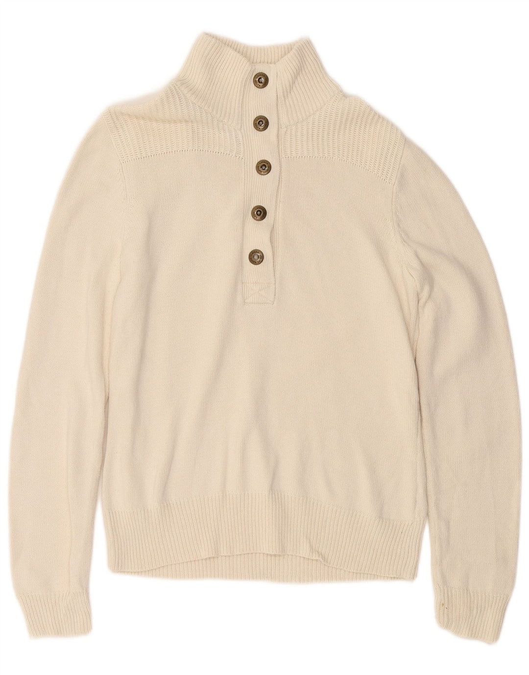 Damski sweter zapinany na guziki Ralph Lauren UK 14 Średniej białej bawełny