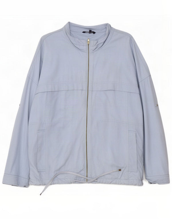Marks & Spencer Damska kurtka bomberka oversize UK 12, średnioniebieska wiskoza