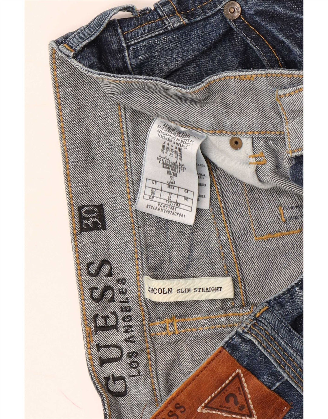 Guess Damskie spodenki jeansowe Lincoln Slim W30 Średnioniebieskie, bawełniane