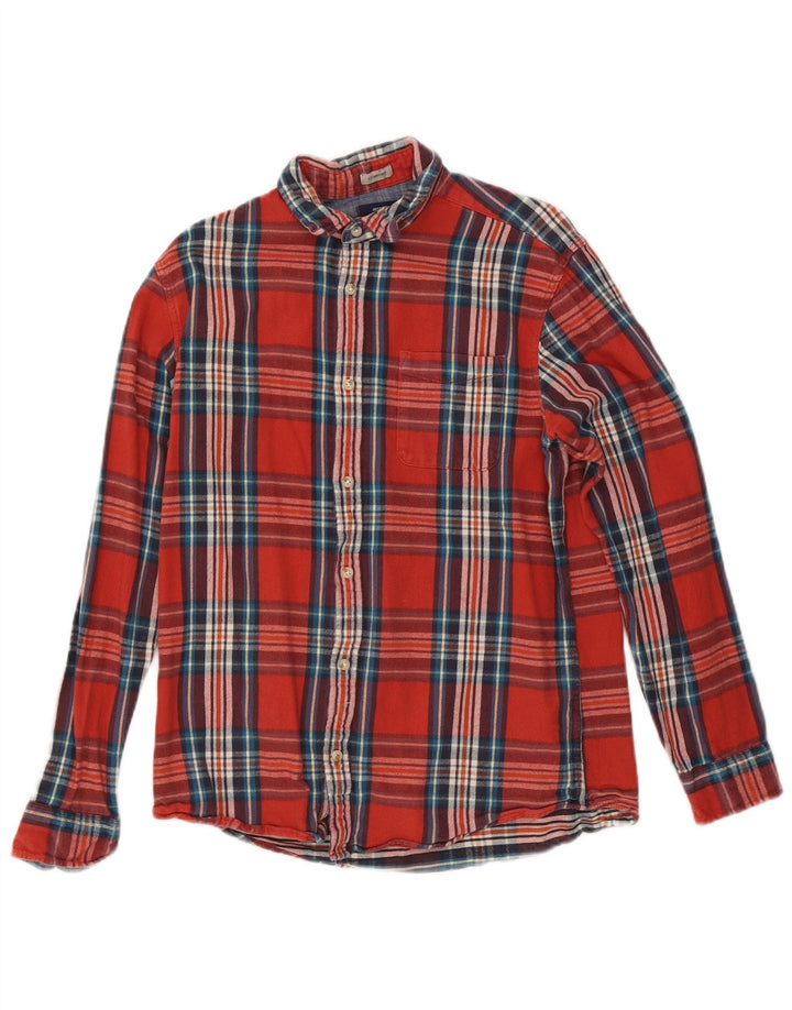 Męska koszula flanelowa Jack & Jones, duża, bawełniana w czerwoną kratę