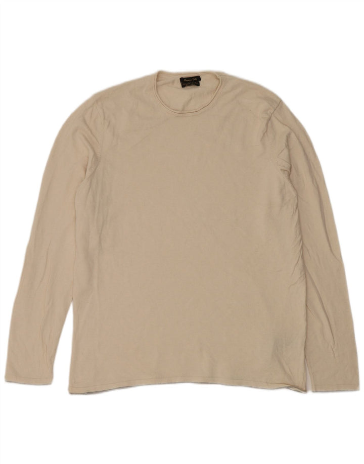 Damski top Massimo Dutti z długim rękawem, UK 18 XL, beżowy, bawełniany