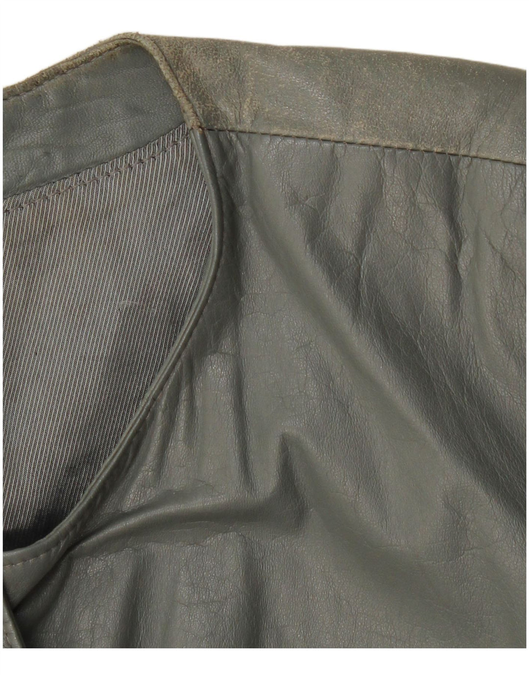 Damska skórzana kurtka bomber VINTAGE UK 12, średnia szara skóra